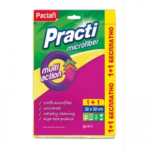 Салфетка хозяйственная Paclan Practi (32x32см) микрофибра, 2шт. (410270)